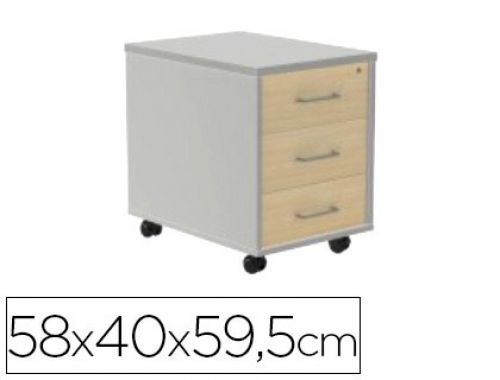Armario rocada com tres gavetas serie store 58x40x59,5 cm acabamento ab02 aluminio/cinza , Rocada , 150635 , 8427951070180